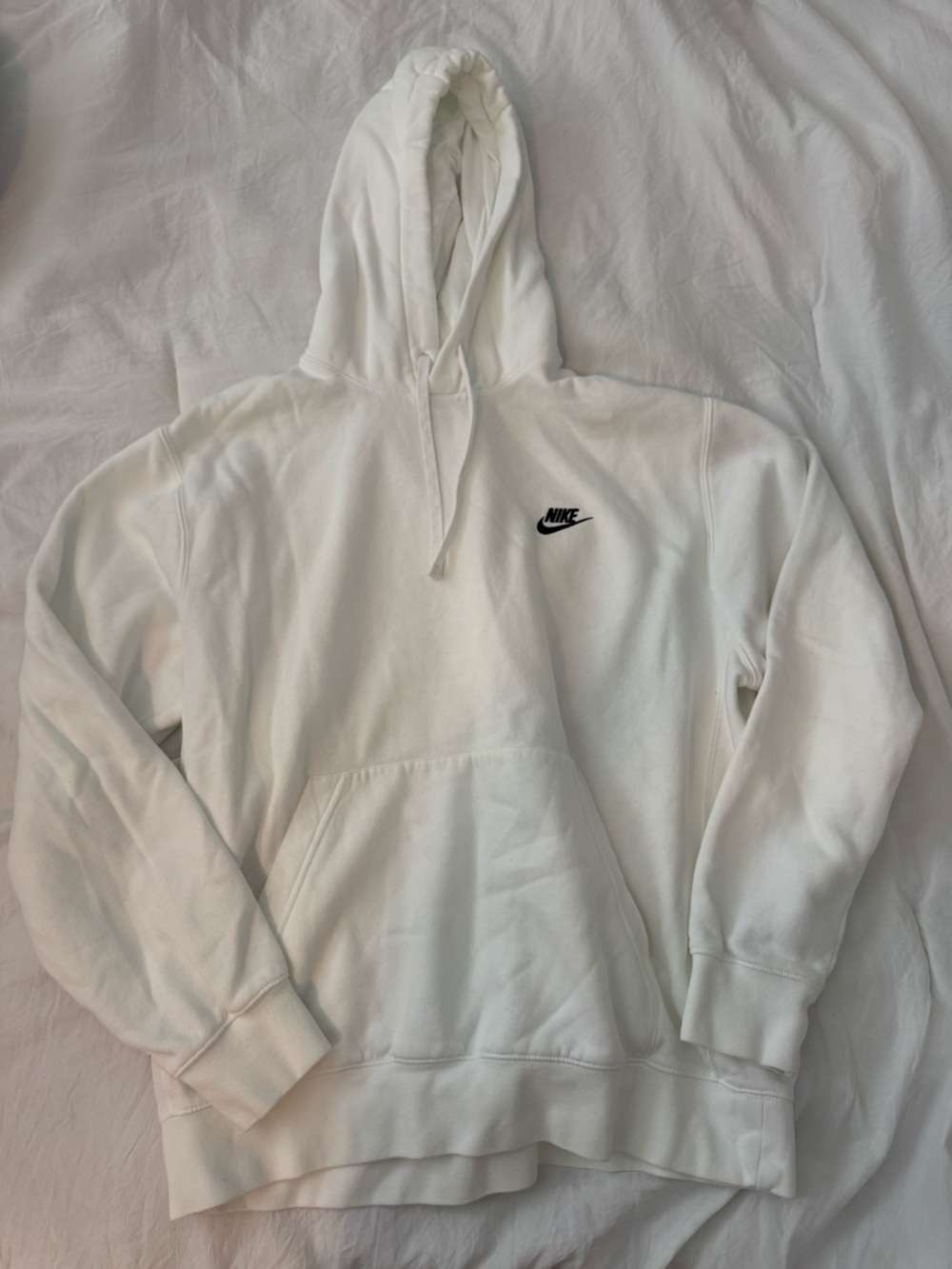 Nike White Hoodie with Black Logo
